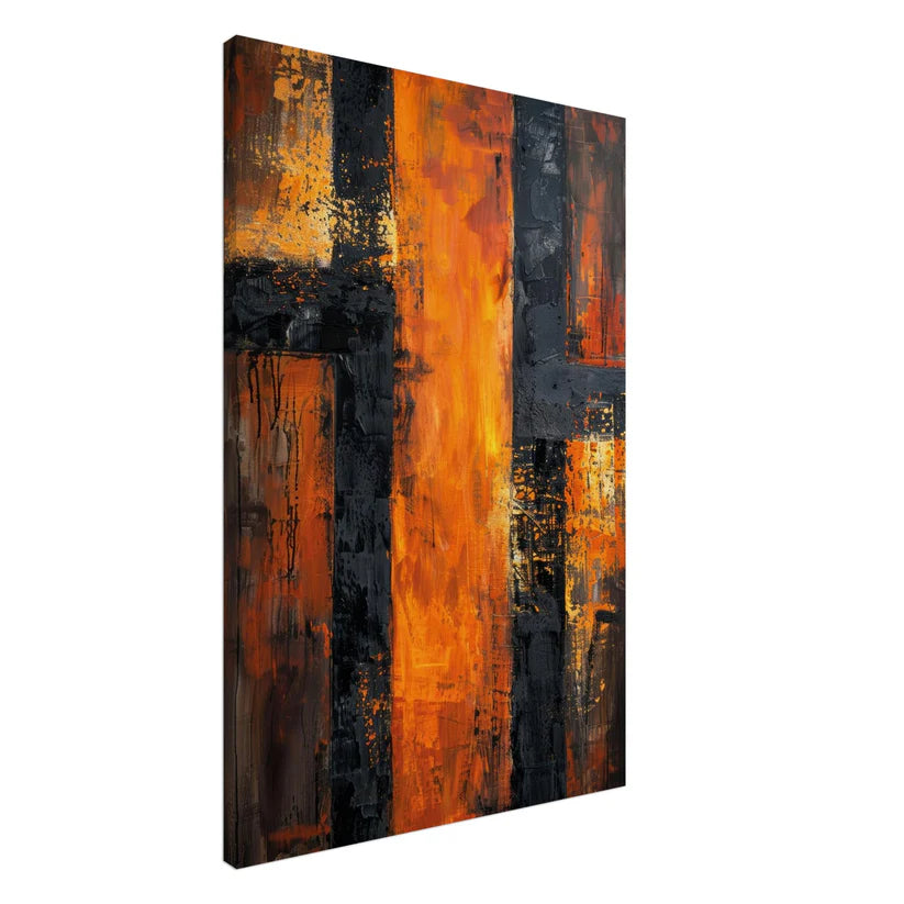 Urban Ember – Quadro Astrale Materico Arancio e Nero