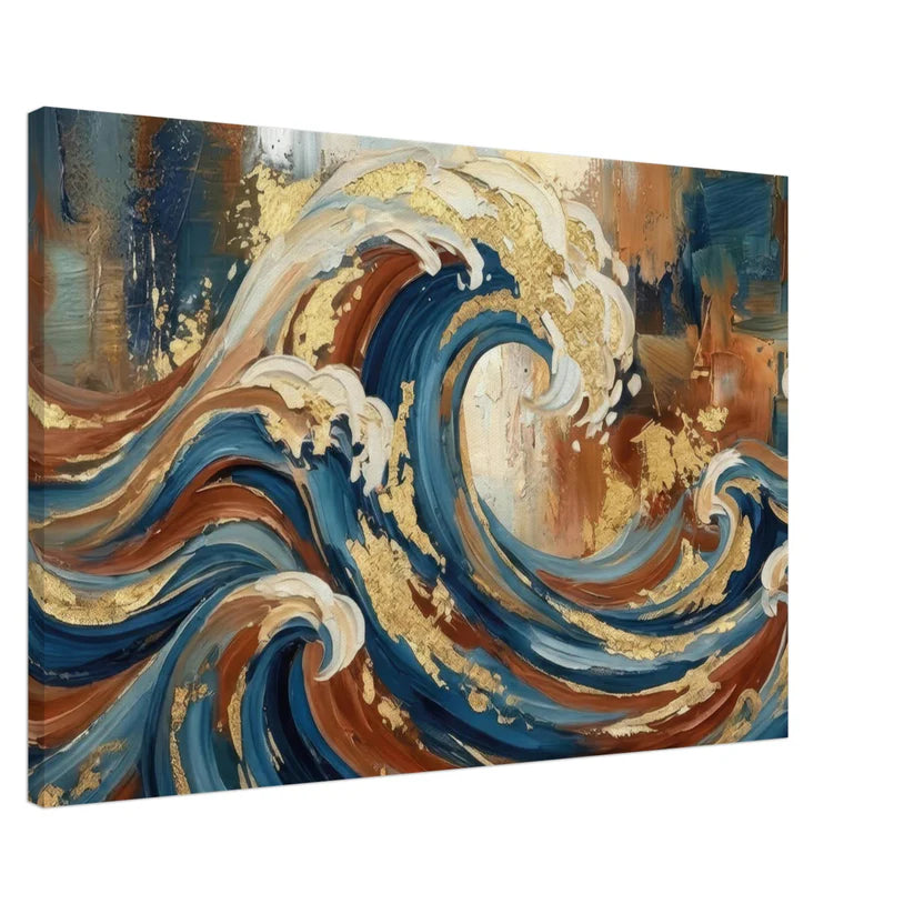 Onda d'Oro – Toile de Luxe Bleu et Or
