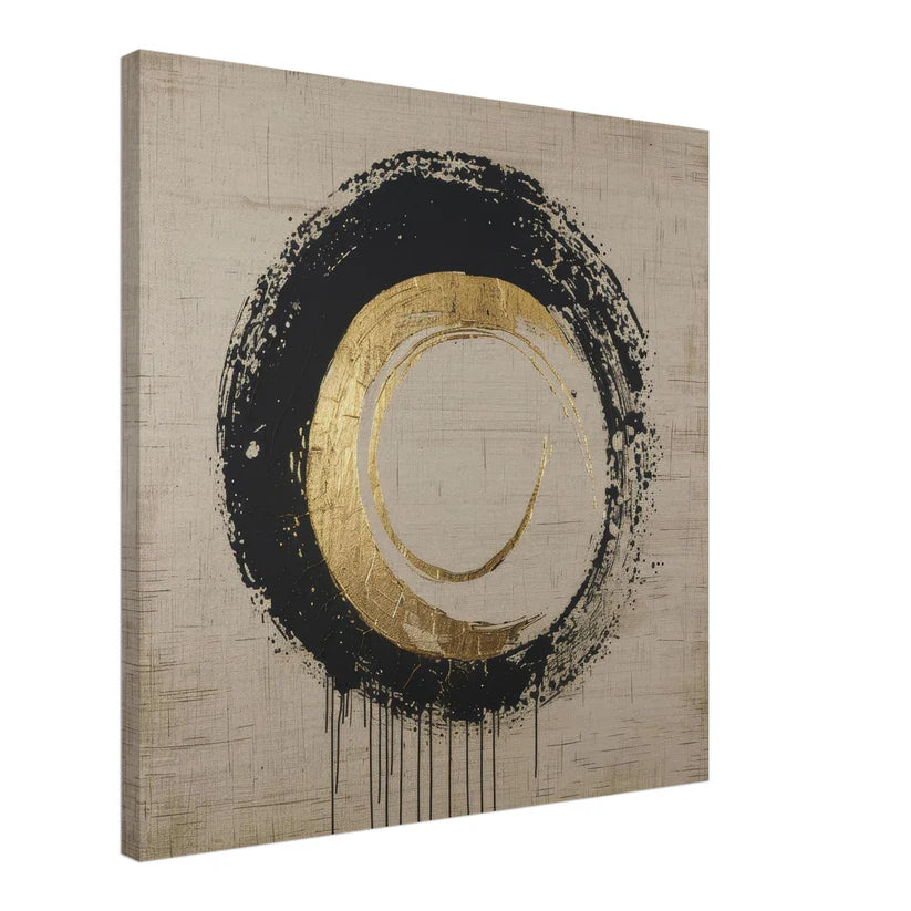 Aura Gold: Astratto Radiale Oro e Nero