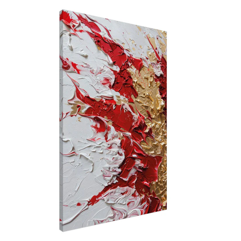 Energia Pura - Astratto Materico Rosso, Oro e Bianco