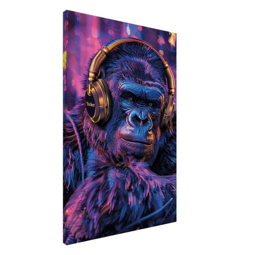 Urban Beats – Gorilla Pop Art con Cuffie Gold & Neon