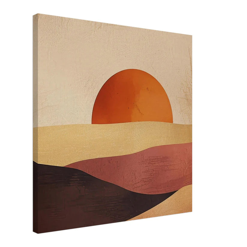 Sunset Dunes: Paesaggio Astratto Boho Oro e Terracotta