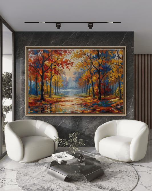 Viale d'Autunno – Quadro Materico Contemporaneo