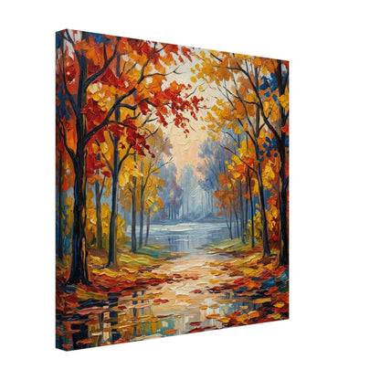 Autumn Reflections: Bosco Astratto Impressionista