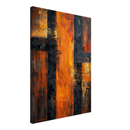 Urban Ember – Quadro Astrale Materico Arancio e Nero