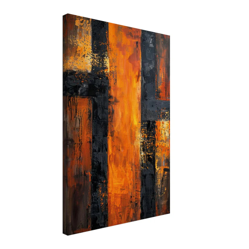 Urban Ember – Quadro Astrale Materico Arancio e Nero