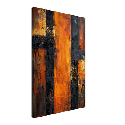 Urban Ember – Quadro Astrale Materico Arancio e Nero