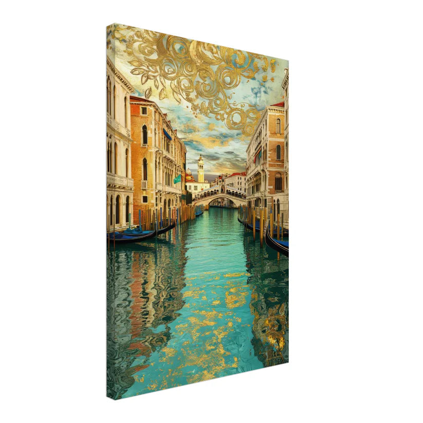 Venise Pont du Rialto Or et Turquoise - Reflets du Rialto
