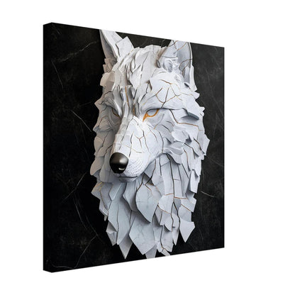 White Wolf Kintsugi: Lupo in Marmo e Oro