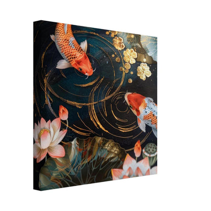Zen Koi Pond: Carpe e Fiori di Loto con Dettagli Oro