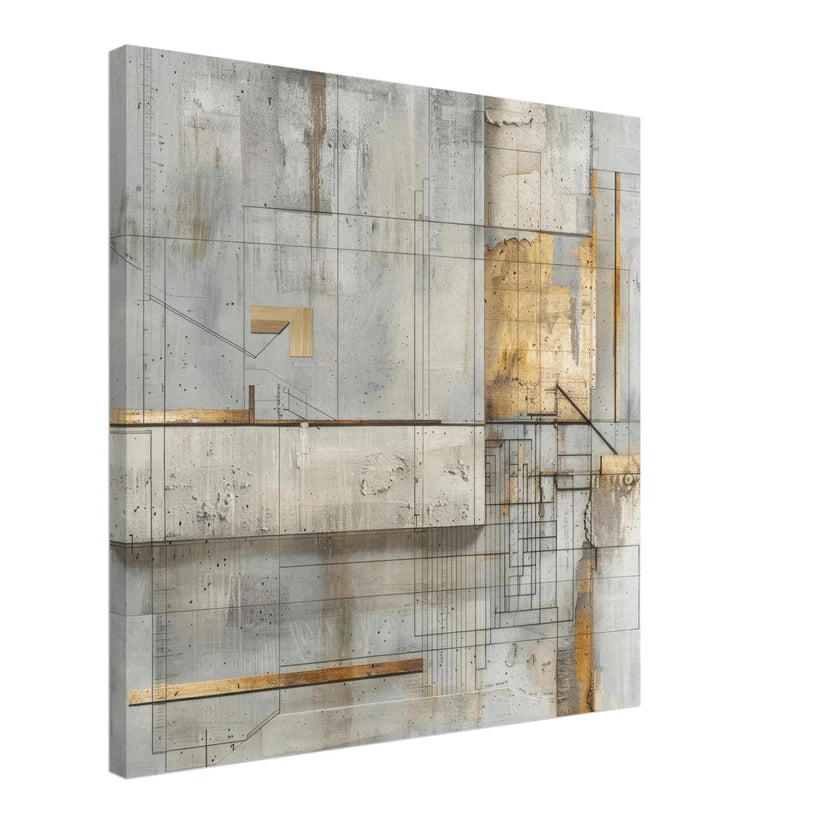 Architectural Blueprint: Astratto Cemento e Oro