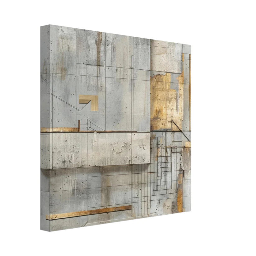 Architectural Blueprint: Astratto Cemento e Oro
