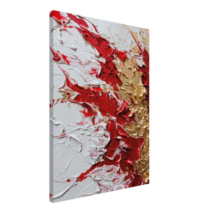 Energia Pura - Astratto Materico Rosso, Oro e Bianco