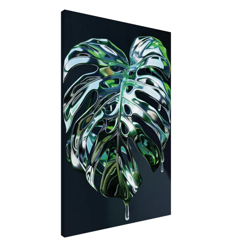 Chrome Jungle – Monstera Metallica con Effetto Liquid Drop
