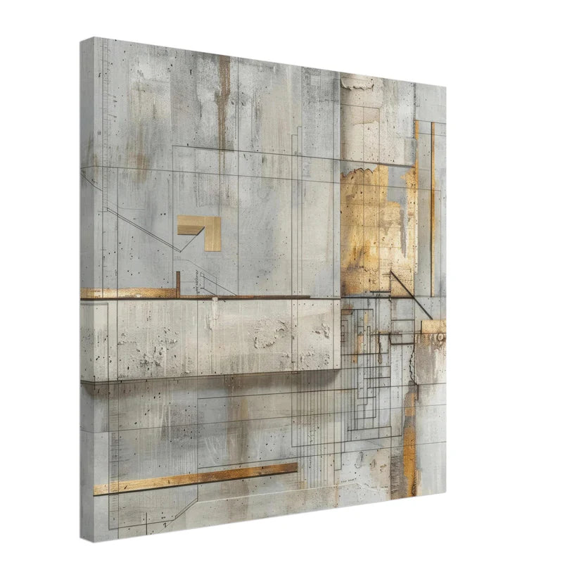 Architectural Blueprint: Astratto Cemento e Oro