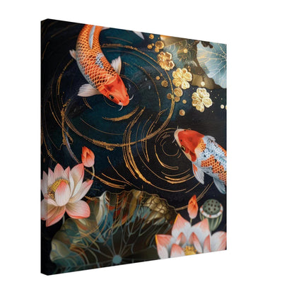Zen Koi Pond: Carpe e Fiori di Loto con Dettagli Oro