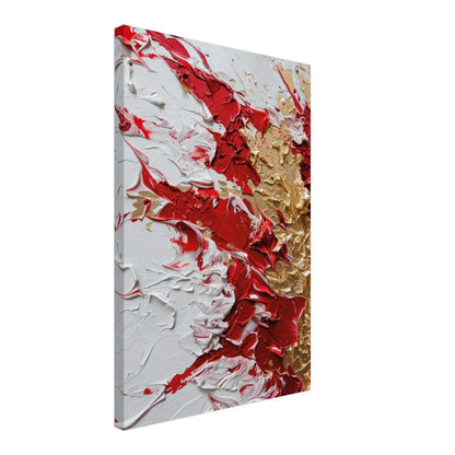 Energia Pura - Astratto Materico Rosso, Oro e Bianco