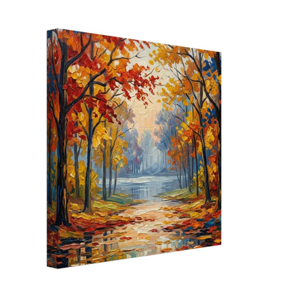 Autumn Reflections: Bosco Astratto Impressionista