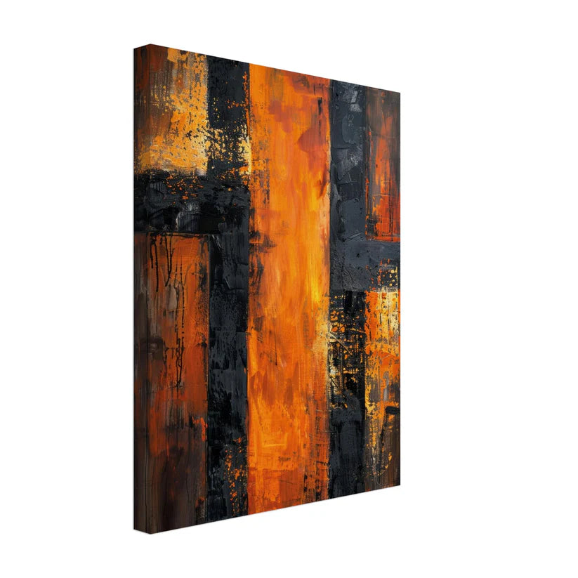 Urban Ember – Quadro Astrale Materico Arancio e Nero
