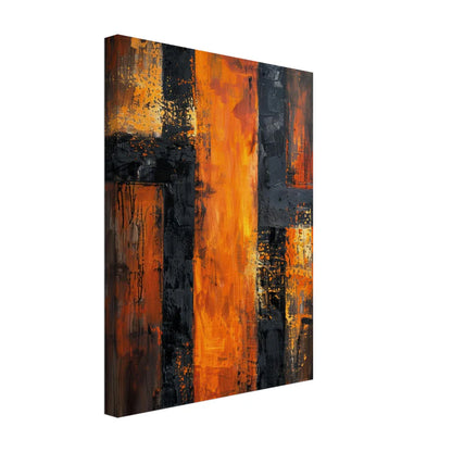 Urban Ember – Quadro Astrale Materico Arancio e Nero