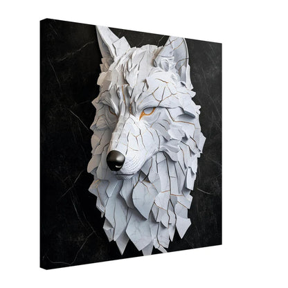 White Wolf Kintsugi: Lupo in Marmo e Oro