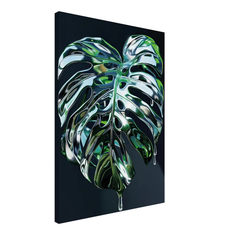 Chrome Jungle – Monstera Metallica con Effetto Liquid Drop
