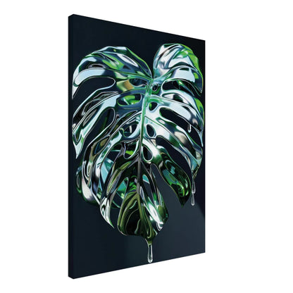 Chrome Jungle – Monstera Metallica con Effetto Liquid Drop