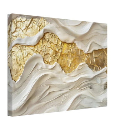 Seta e Oro - Tela Materica 3D Moderno Bianco e Oro