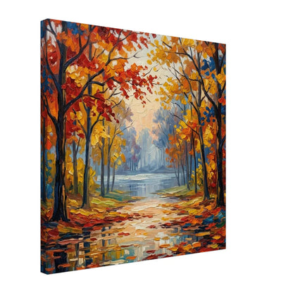 Autumn Reflections: Bosco Astratto Impressionista