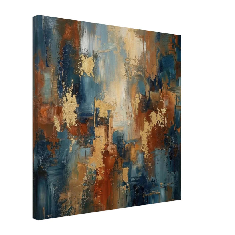 Industrial Gold: Astratto Materico Blu e Bronzo