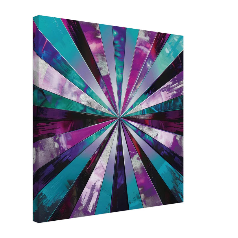 Cosmic Prism: Astratto Geometrico Purple & Teal