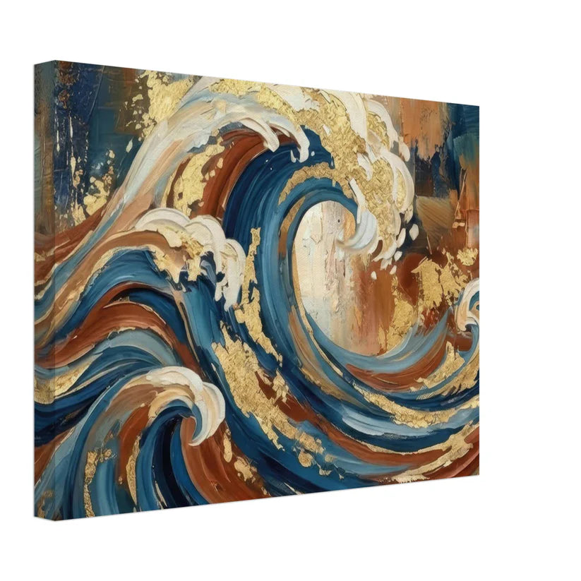 Onda d'Oro – Toile de Luxe Bleu et Or