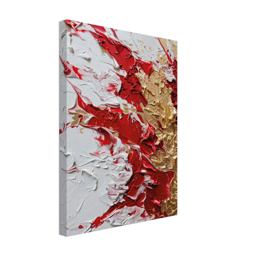 Energia Pura - Astratto Materico Rosso, Oro e Bianco