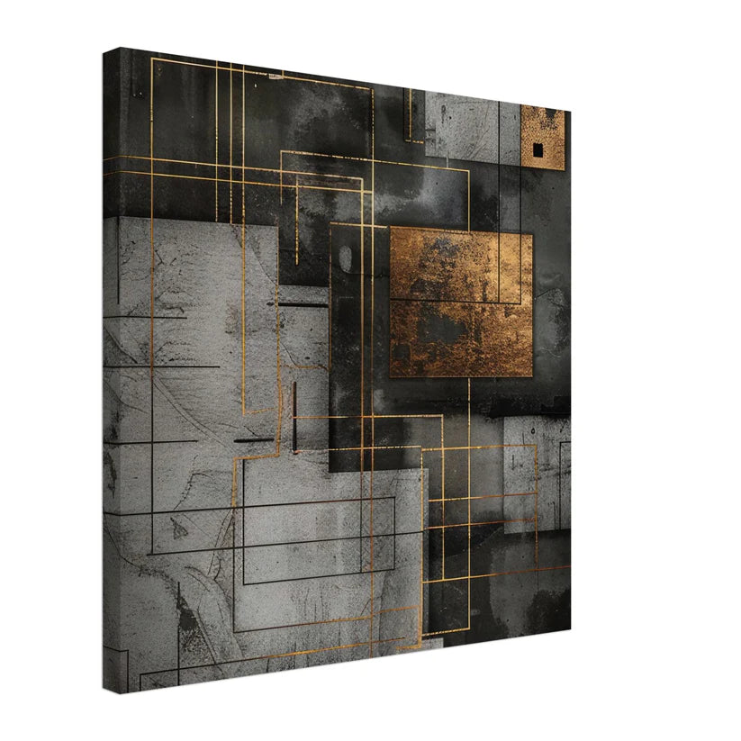 Golden Grid: Astratto Geometrico Industriale e Oro