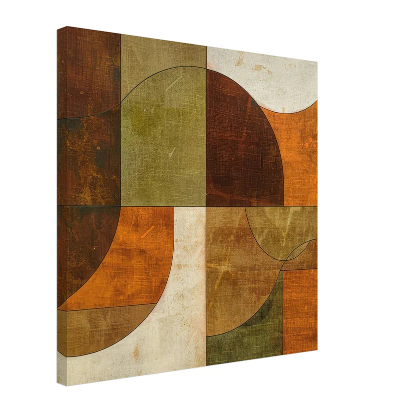 Geometric Rust: Astratto Materico Terracotta e Salvia