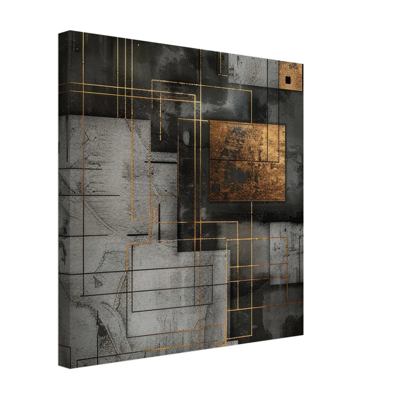 Golden Grid: Astratto Geometrico Industriale e Oro