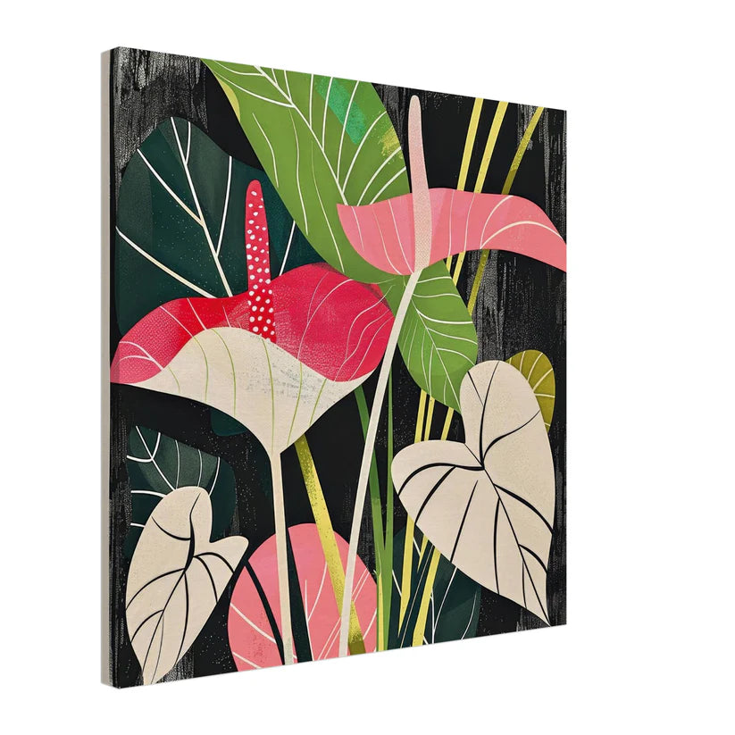 Tropical Noir: Illustrazione Botanica Anthurium