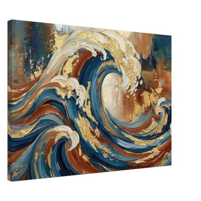 Onda d'Oro – Toile de Luxe Bleu et Or