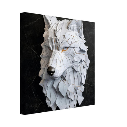 White Wolf Kintsugi: Lupo in Marmo e Oro