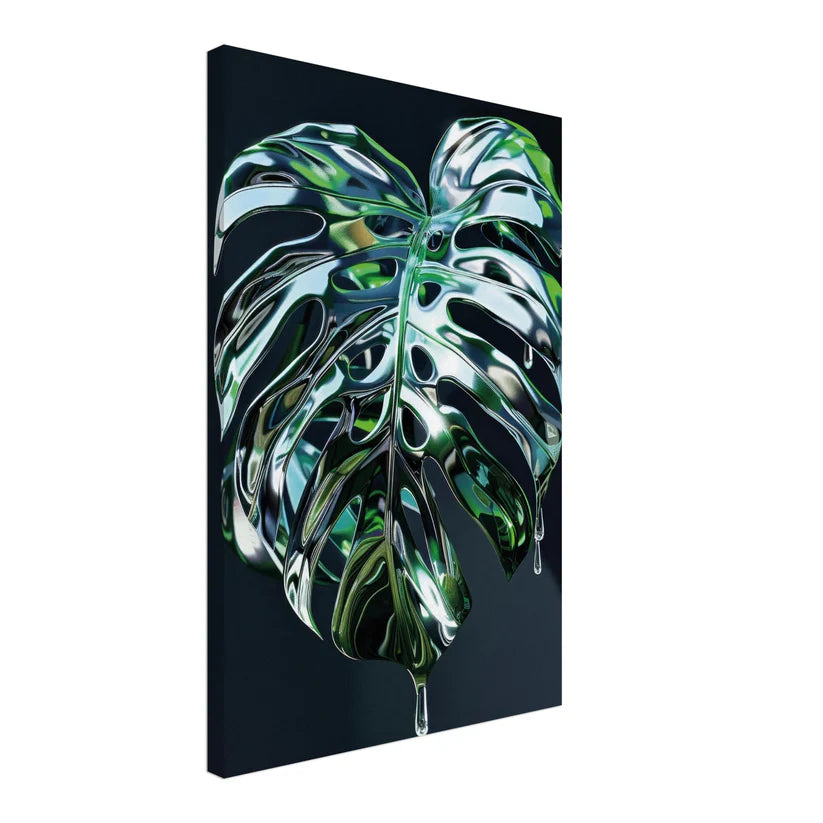 Chrome Jungle – Monstera Metallica con Effetto Liquid Drop