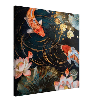 Zen Koi Pond: Carpe e Fiori di Loto con Dettagli Oro