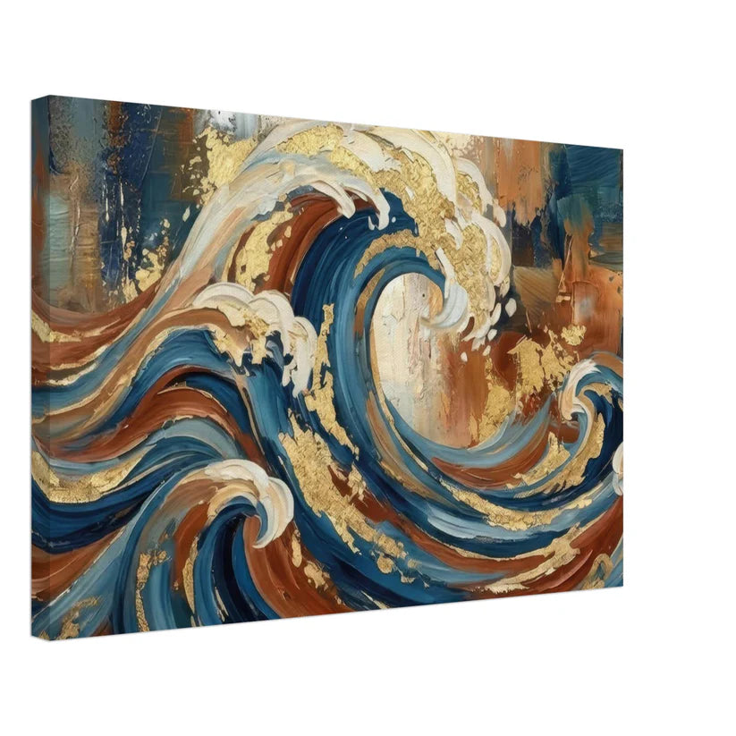 Onda d'Oro – Toile de Luxe Bleu et Or