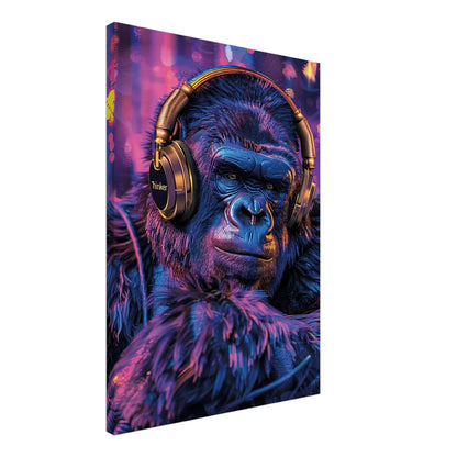 Urban Beats – Gorilla Pop Art con Cuffie Gold & Neon