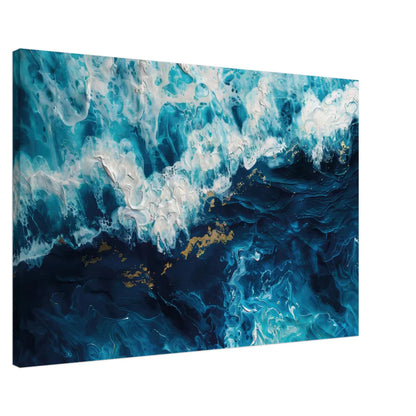 Quadro Astratto Oceano Blu e Oro - Abisso Dorato