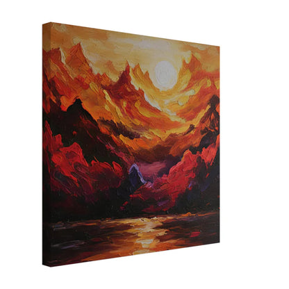 Sunset Peaks: Montagne Astratte Arancio e Rosso
