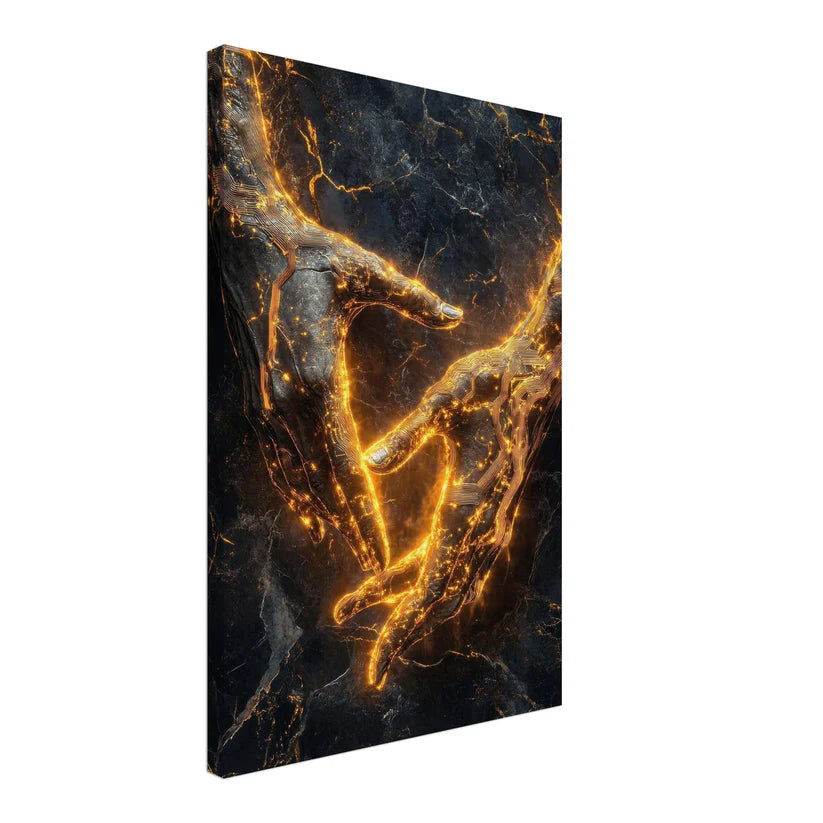 Eternal Connection – Quadro Astrale Oro e Marmo Nero