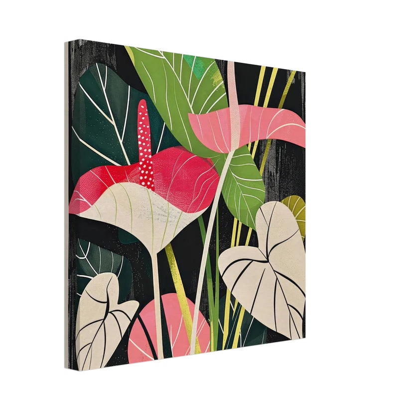 Tropical Noir: Illustrazione Botanica Anthurium