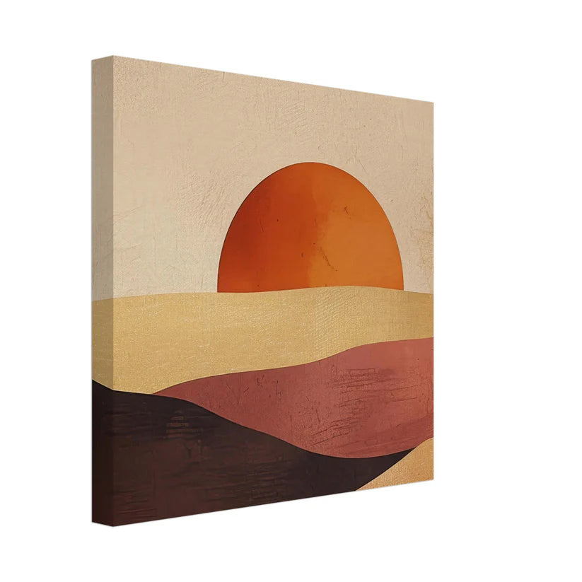 Sunset Dunes: Paesaggio Astratto Boho Oro e Terracotta