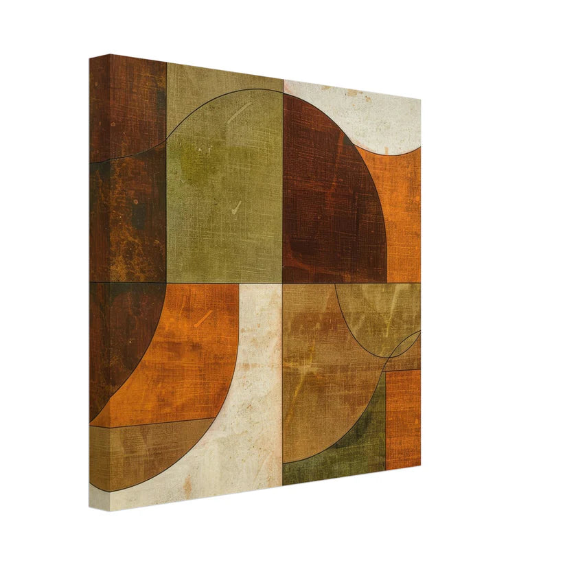 Geometric Rust: Astratto Materico Terracotta e Salvia