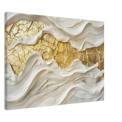 Seta e Oro - Tela Materica 3D Moderno Bianco e Oro
